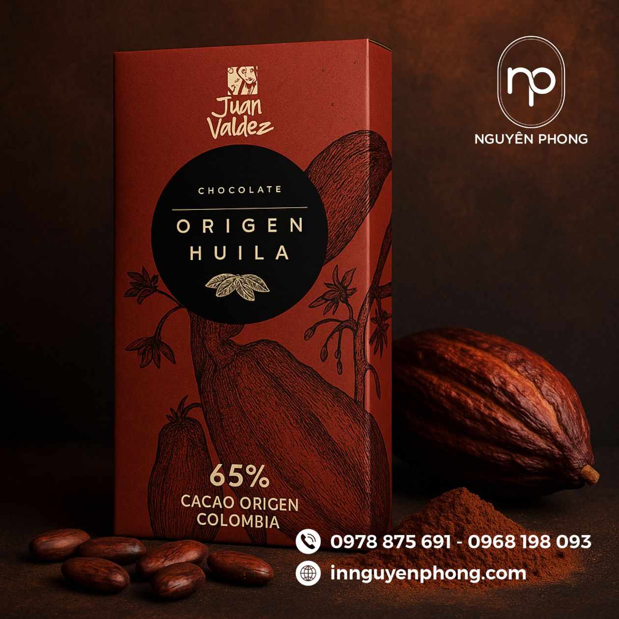 mẫu hộp giấy đựng cacao